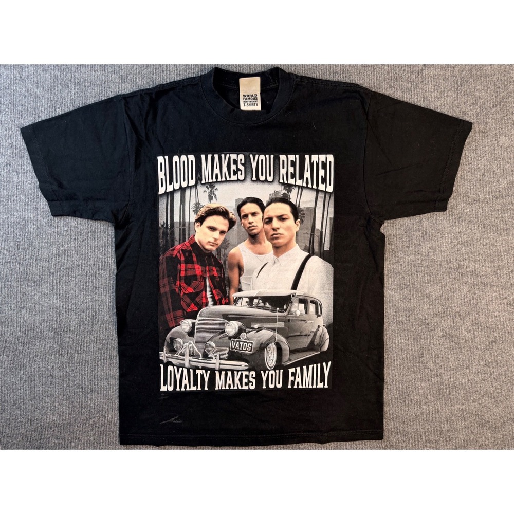 Shaka‎ Wear Blood In Blood Out T Shirt Large Black Heavyweight Graphic Tee Vatos